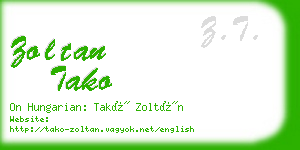 zoltan tako business card